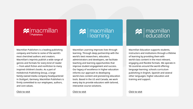 Macmillan Science and Education and Macmillan Publishers