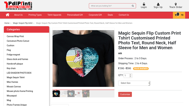 Magic Sequin Flip Custom Print Tshirt Customised Printed Photo ... custom t-shirts