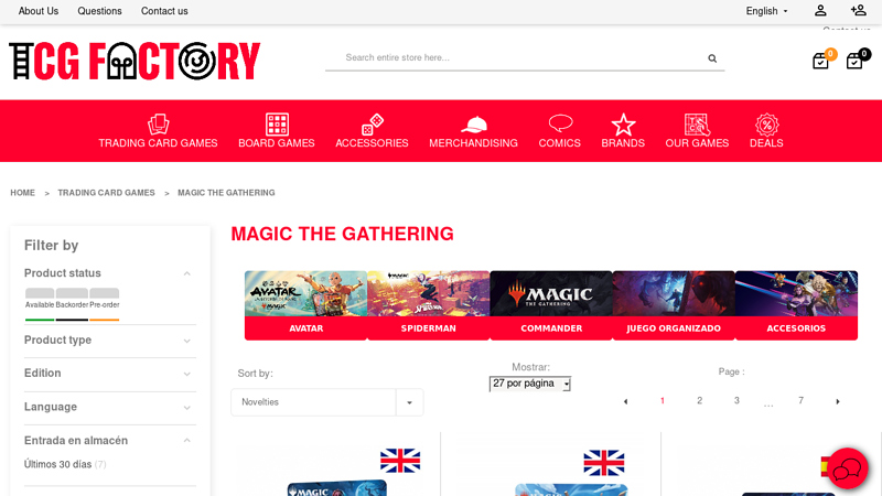 Magic the Gathering card distribution. Wholesaler, distributor.