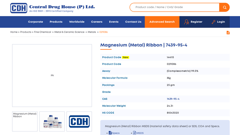 Magnesium (Metal) Ribbon