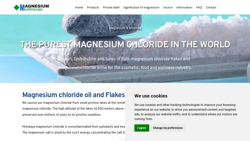 Magnesium & Minerals Pure Magnesium Chloride