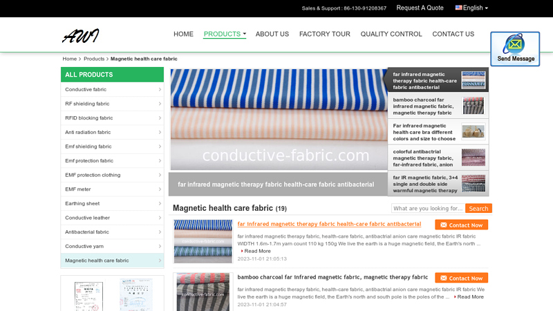 Magnetic health care fabric