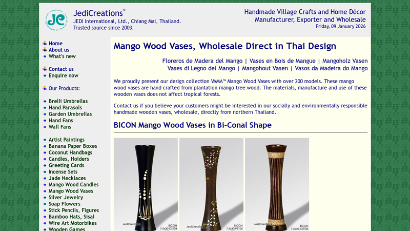 Mango Wood Vases