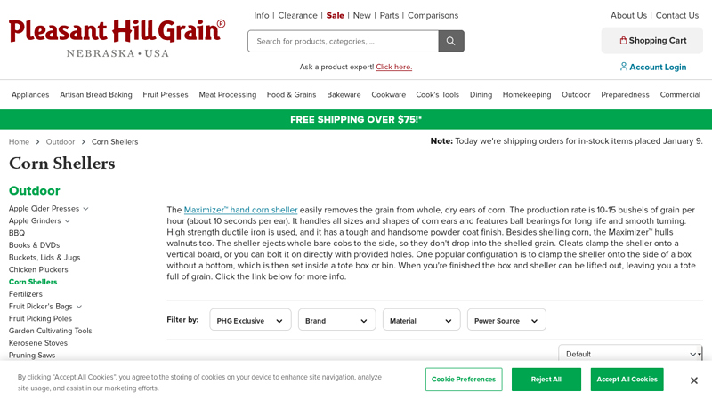 Manual & electric corn shellers