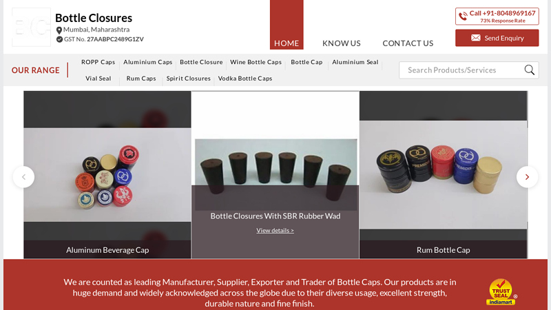 Manufacturer of ROPP Caps & Aluminium Caps by Bottle Closures ...