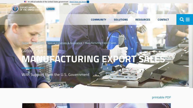 Manufacturing Export Sales