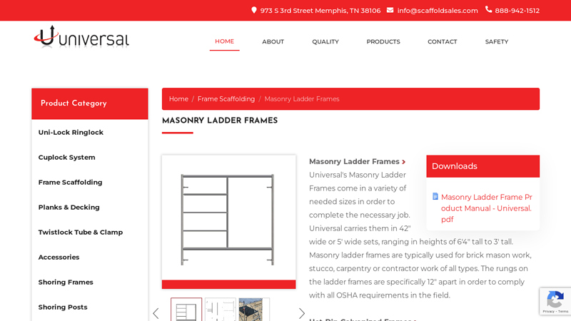 Masonry Ladder Frames