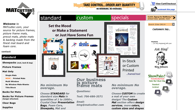 Mat cutter makes precut mats, custom bulk mats, precut wholesale ...