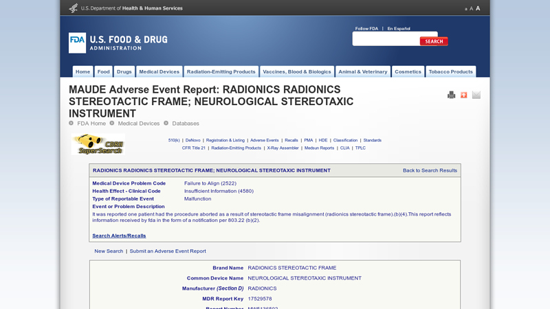 MAUDE Adverse Event Report