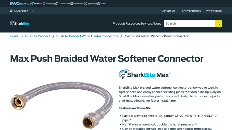 Max Push Braided Water Softener Connector