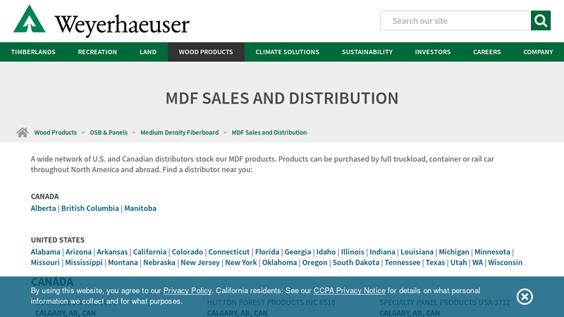 MDF Sales and Distribution