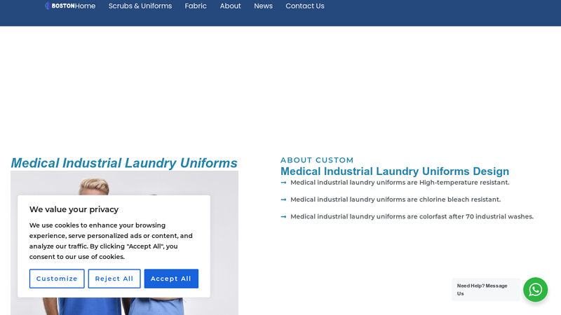 Medical Industrial Laundry Uniforms Manufacturer