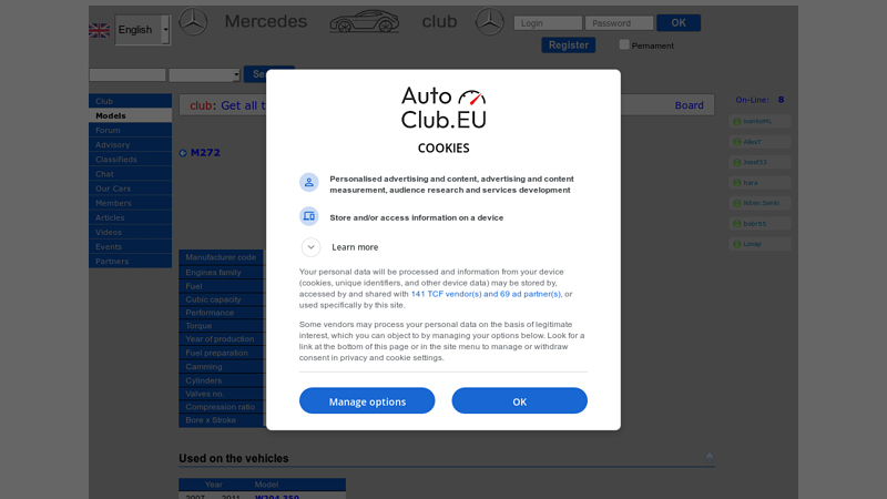 Mercedes Benz M272.961 engine (3.5 V6, 200 kW)