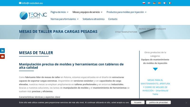 MESAS DE TALLER PARA CARGAS PESADAS