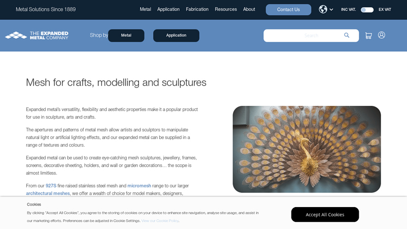 Mesh for crafts, modelling and sculptures