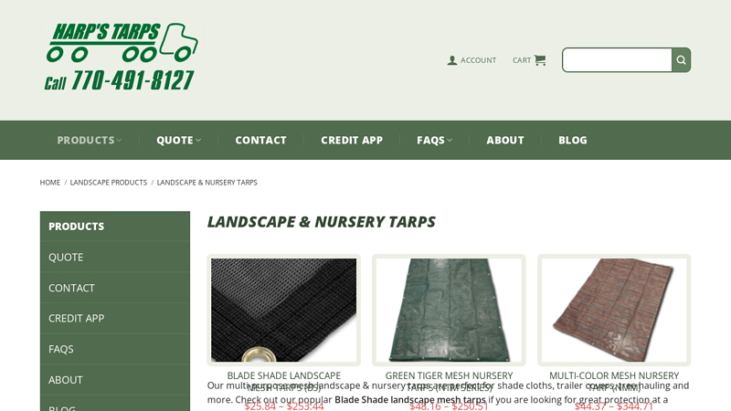 Mesh Landscape & Nursery Tarps For Trailers