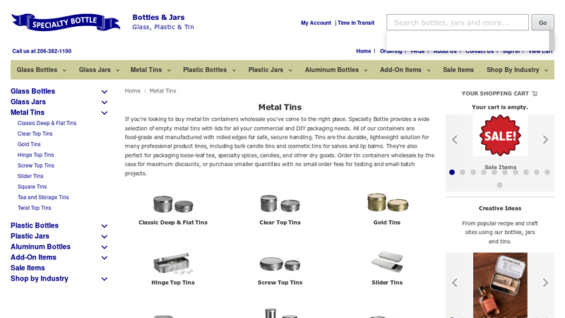 Metal Tin Cans and Containers