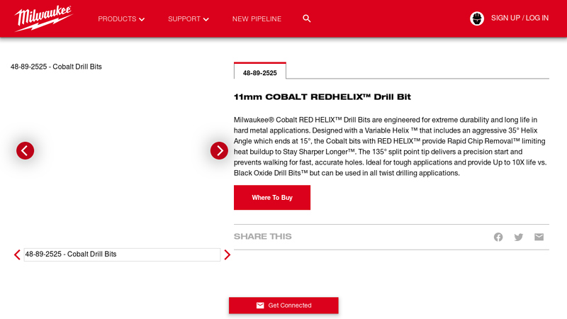 METRIC COBALT RED HELIX 11MM BIT