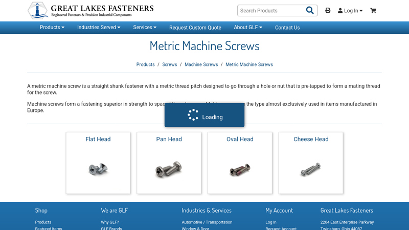 Metric Machine Screws