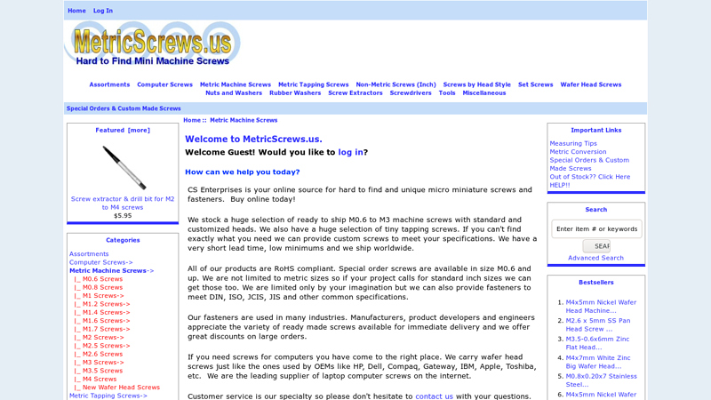 Metric Screws!, We have the screws you need!