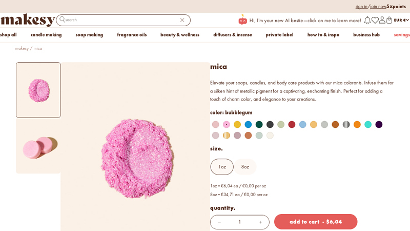 Mica Powder for Candles, Soap and Body Care