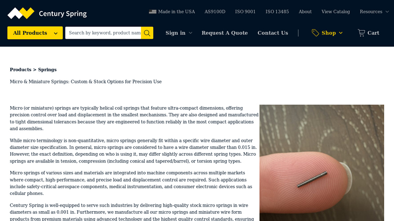 Micro & Miniature Springs