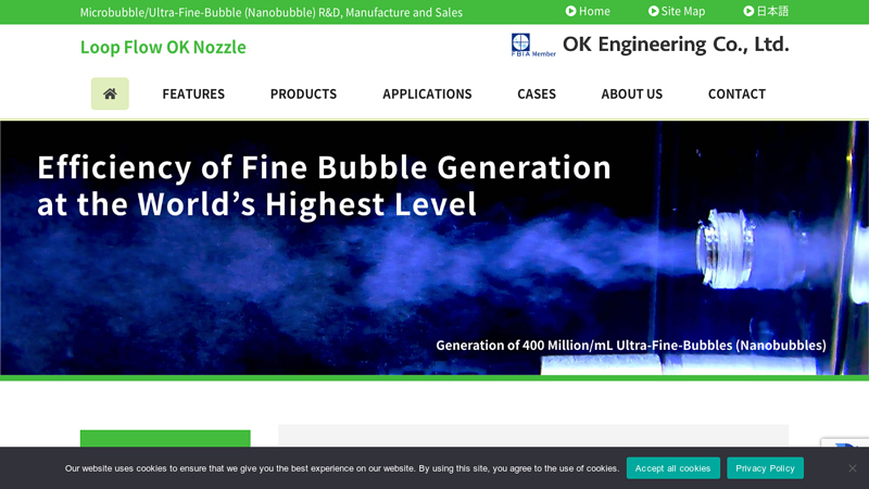 Microbubble Finebubble Generator OK Nozzle Japan