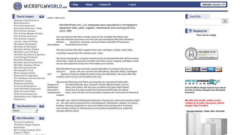 MicrofilmWorld, Microfilm & Microfiche Equipment, Parts, Supplies