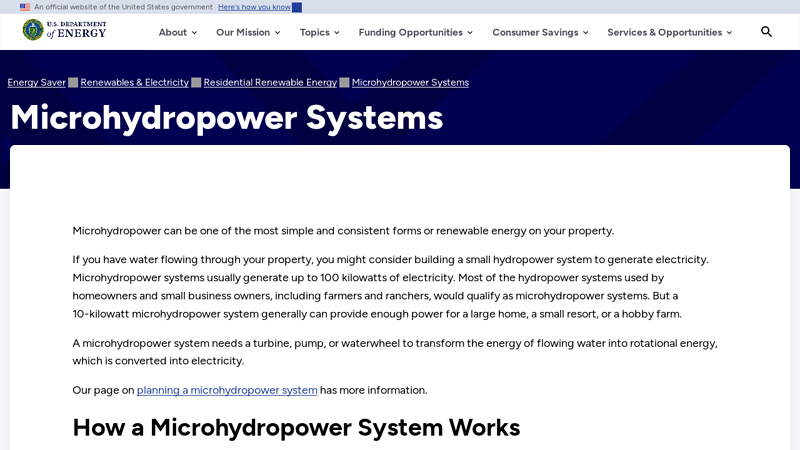 Microhydropower Systems