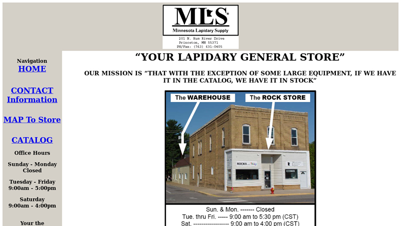 Minnesota Lapidary Supply  page