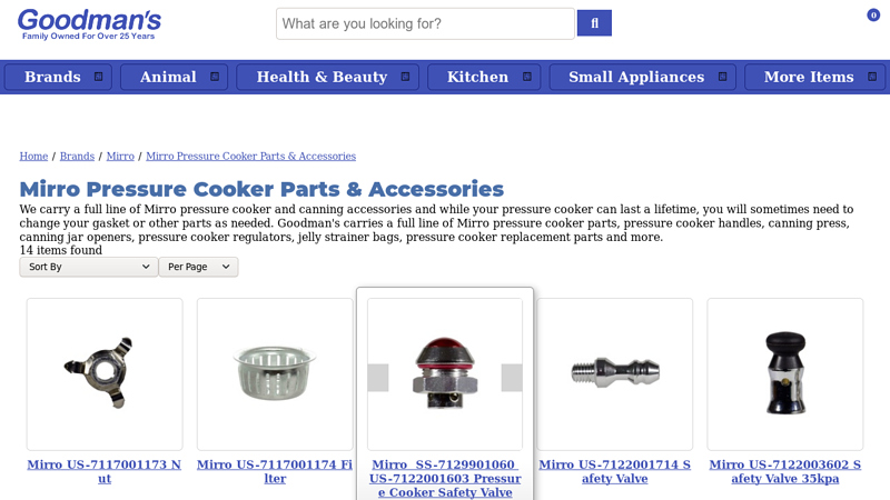 Mirro Pressure Cooker Parts & Accessories