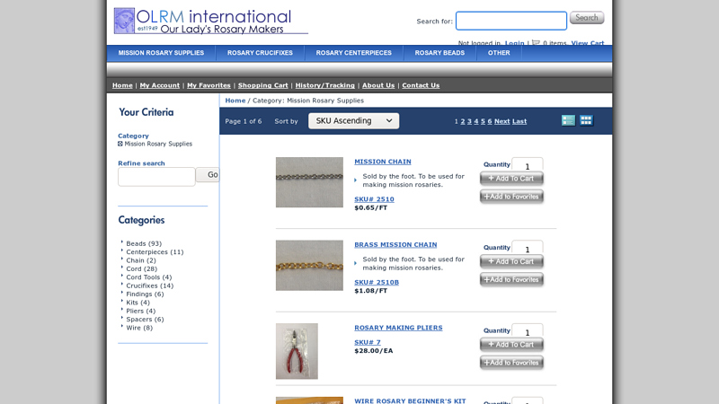 Mission Rosary Supplies Products