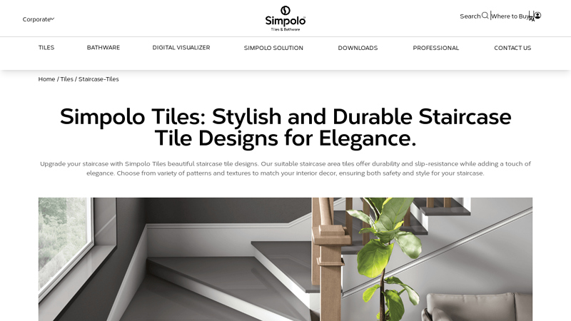 Modern Staircase Tiles Design for Floor and Walls