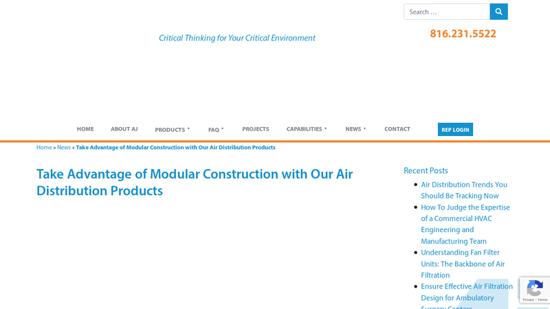 Modular Construction with Our Air Distribution Products