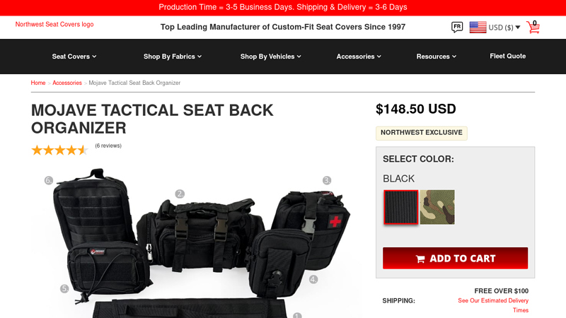 Mojave™ Tactical Seat Back Organizer
