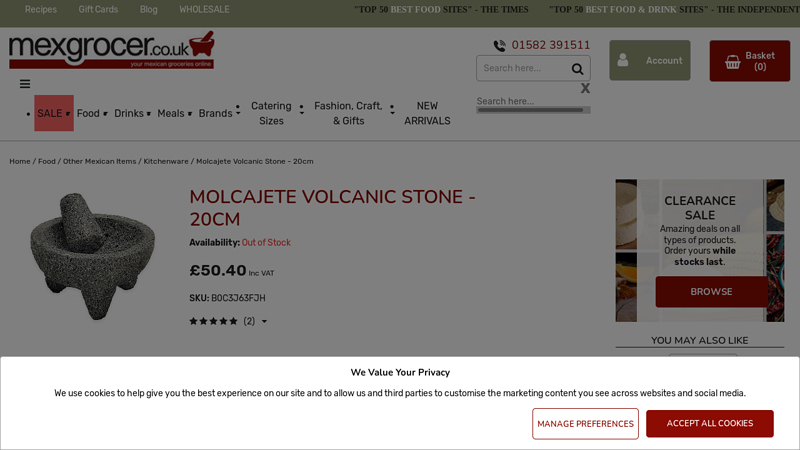 Molcajete Volcanic Stone