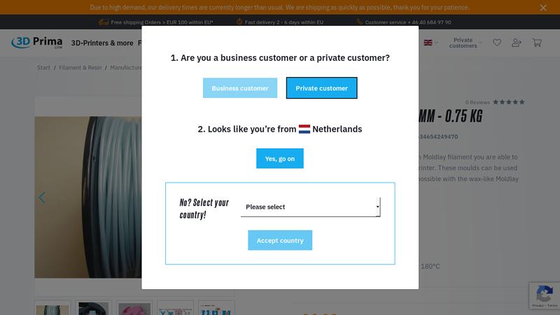 MOLDLAY Filament - 2.85mm - 0.75 kg