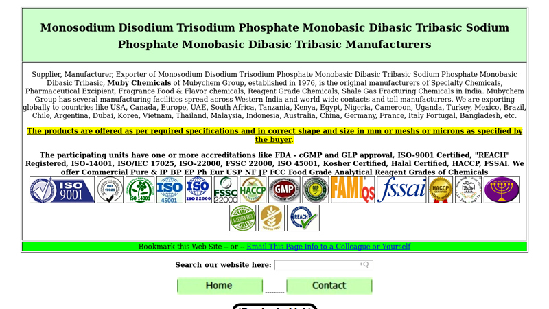 Monosodium Disodium Trisodium Phosphate Manufacturers