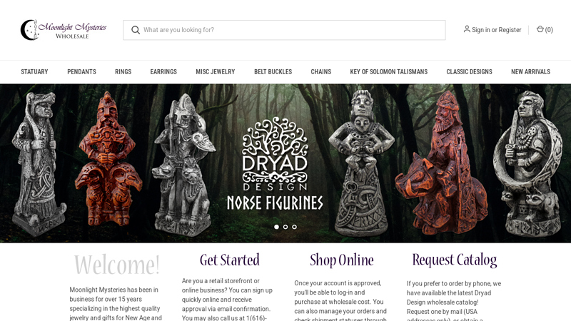 Moonlight Mysteries Wholesale Pagan Wiccan Statues Supplies and ...