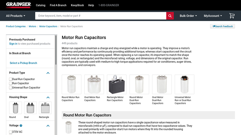Motor Run Capacitors