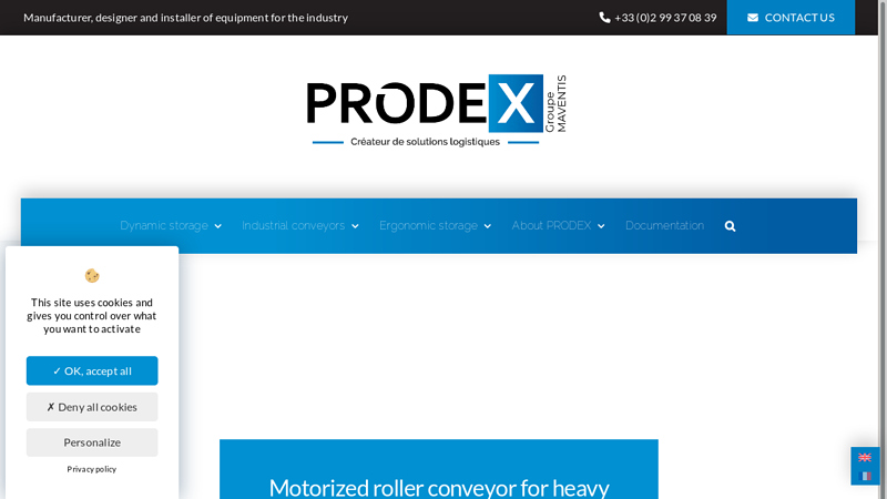 Motorized roller conveyor for heavy loads