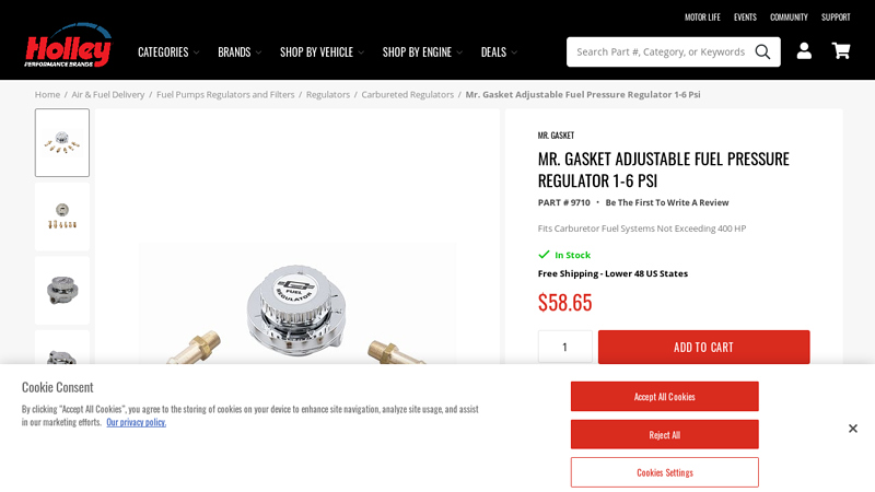 Mr. Gasket Adjustable Fuel Pressure Regulator 1