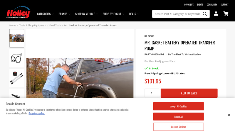 Mr. Gasket Battery Operated Transfer Pump