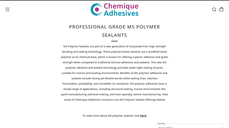 MS Polymer Moisture Cure Adhesives and Sealants