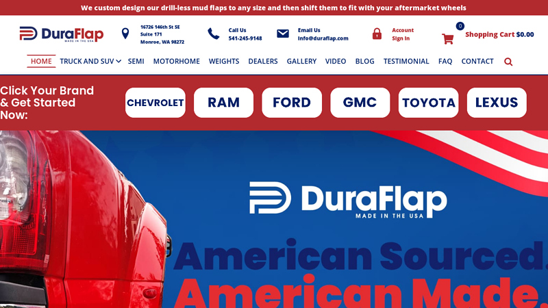 Mud Flaps For Pick Up Trucks SUVs and Motorhomes by DuraFlap