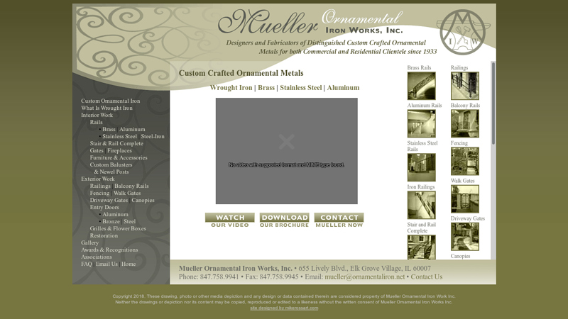 Mueller Ornamental Iron Works manufacturer of railings stairs gates ...