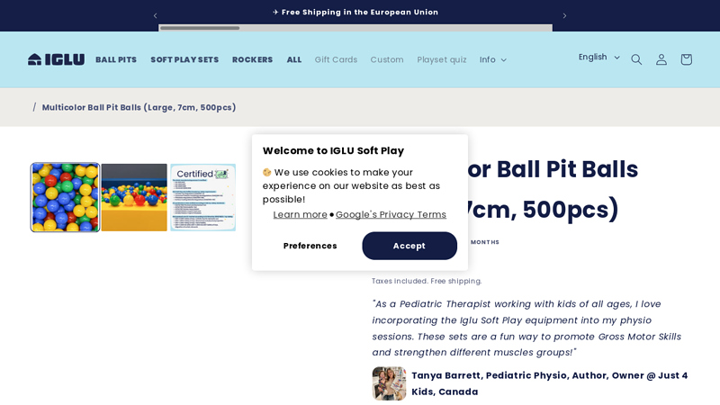 Multicolor Ball Pit Balls (Large, 7cm, 500pcs)