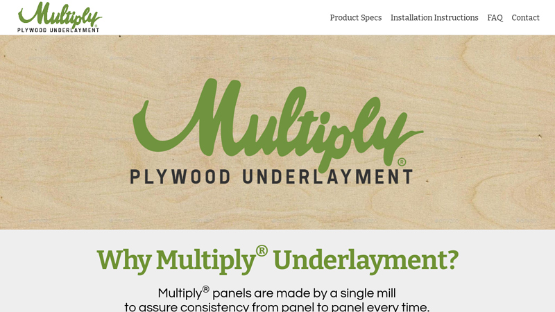 Multiply Plywood Underlayment