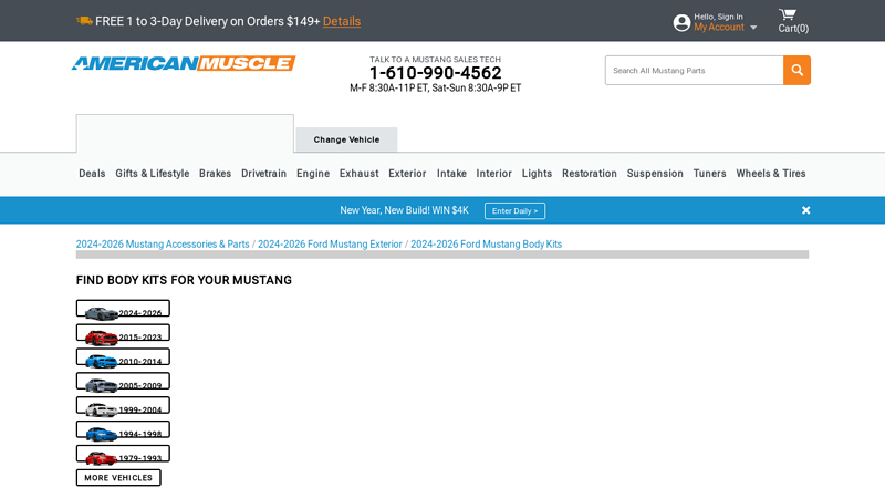 Mustang Fender Flare and Mud Guard Kit; Front and Rear