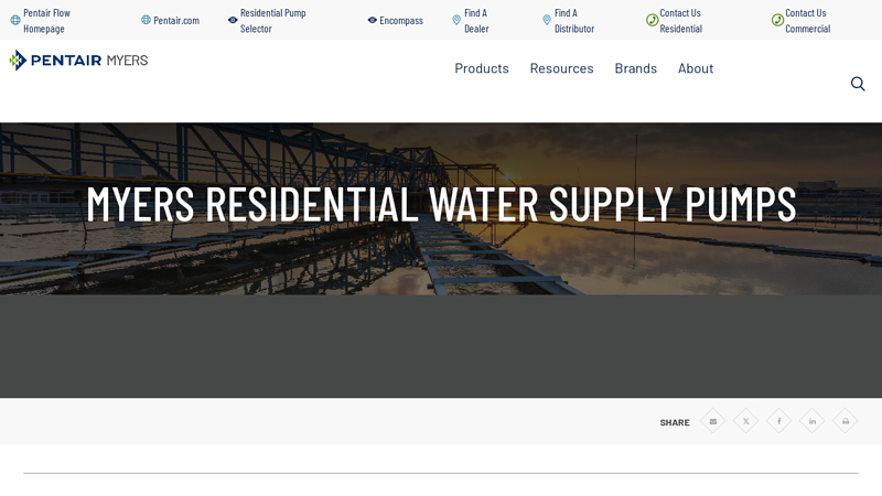 Myers Residential Water Supply Pumps